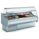 Vitrina frigorifica expunere peste DOCRILUC VE-9-10-C-P, geam curbat, potenta frigorifica 821 W, spatii depozitare, -1º/+1ºC