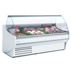 Vitrina frigorifica expunere DOCRILUC VE-10-10-C-TF, geam curbat, potenta frigorifica 493 W, cu 1 spatiu depozitare