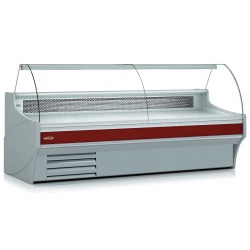 Vitrina frigorifica expunere DOCRILUC VE-10-10-C-TF, geam curbat, potenta frigorifica 493 W, cu 1 spatiu depozitare