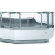 Vitrina frigorifica modulara expunere DOCRILUC VE-12-AP90-C, sticla curbata, potenta frigorifica 817 W, cu spatii depozitare