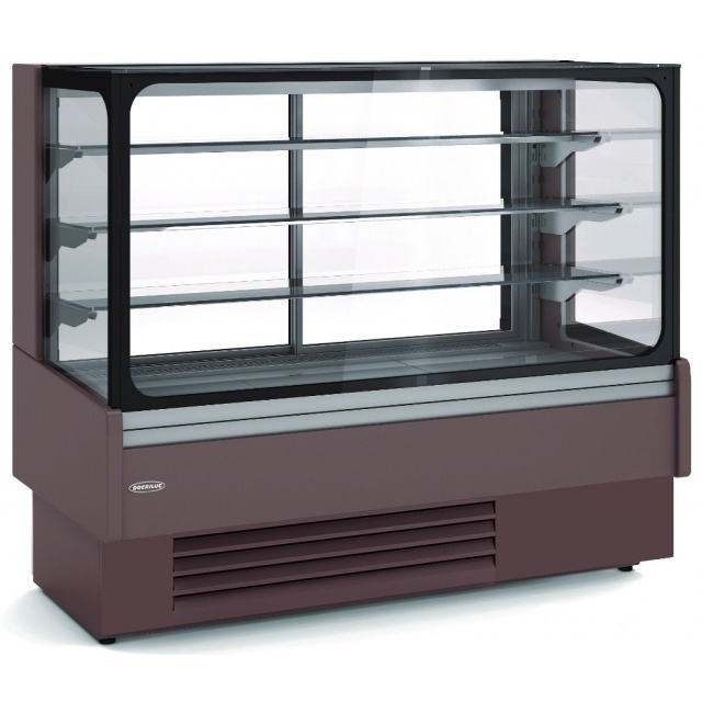 Vitrina frigorifica expunere DOCRILUC VV-6-13-R, sticla plana, potenta frigorifica 967 W, cu 2 usi glisante, + 2/+ 8°C