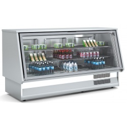 Vitrina frigorifica expunere DOCRILUC VCC-9-1, 2 usi, potenta frigorifica 1248 W, volum net 456 kg, +2º/ +6ºC, inox