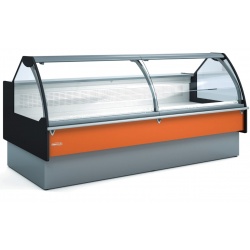 Vitrina frigorifica modulara expunere DOCRILUC SVEST-12-125-C, cu sticla curbata, capacitate 241 litri