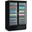 Vitrina frigorifica supermarket DOCRILUC DCVC-1002-NB capacitate 1404 litri, potenta frigorifica 1470 W, 2 usi, negru