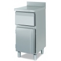 Bufet inox pentru cafeterie DOCRILUC CMC-50-T, modular, cu rebord, fara sertare, 1 hopper zat cafea, 1 usa inox