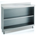 Masa lucru inox DOCRILUC ECM60-100-2, cu rebord, 2 rafturi, lungime 99 cm, picioare reglabile