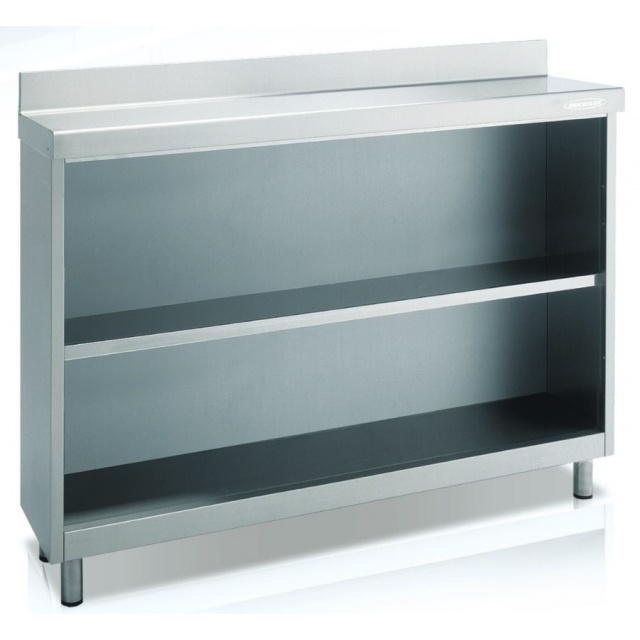 Masa lucru inox DOCRILUC ECM60-100-2, cu rebord, 2 rafturi, lungime 99 cm, picioare reglabile