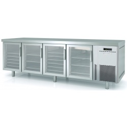 Masa rece usi sticla DOCRILUC BPC-250-V, 4 usi, capacitate 761 litri, potenta frigorifica 845 W, -20°/ -15°C