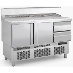 Masa rece ingrediente DOCRILUC MP-100-P, 2 usi, blat granit, 5xGN1/6 recipiente, 169 litri, potenta frigorifica 502 W, 0°/ +8°C