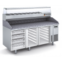 Masa rece pizza DOCRILUC MPC-80-200, 2 usi si 4 sertare, blat granit, capacitate 362 litri, potenta frigorifica 502 W, 0°/+8°C
