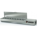 Vitrina frigorifica ingrediente DOCRILUC IE-1/4-150-T, cu capac, capacitate 6 cuve GN1/4, potenta frigorifica 170 W, +2°/+8°C