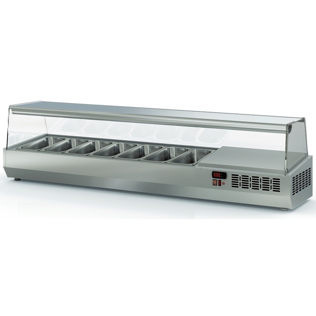 Vitrina frigorifica expunere DOCRILUC VE-8-10, potenta frigorifica 493 W, usi 1, temperatura +1ºC/ +5ºC