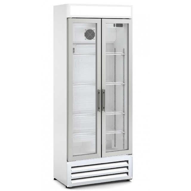Vitrina frigorifica DOCRILUC DECCVAR-23, caseta luminoasa, 2 usi, capacitate 333 litri, potenta frigorifica 205 W, 0ºC/+7ºC