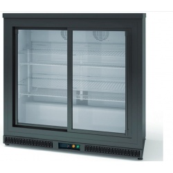 Vitrina frigorifica de bar DOCRILUC EHBS-350-L, 2 usi, capacitate 305 litri, potenta frigorifica 418 W, +4ºC/+8ºC, negru