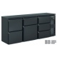 Vitrina frigorifica de bar DOCRILUC DSBE-200, 3 usi, capacitate 650 litri, potenta frigorifica 845 W, +4ºC/+8ºC, negru