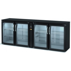 Vitrina frigorifica de bar DOCRILUC DSBE-200, 3 usi, capacitate 650 litri, potenta frigorifica 845 W, +4ºC/+8ºC, negru
