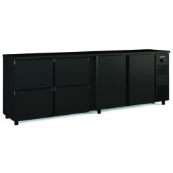 Vitrina frigorifica de bar DOCRILUC DSBP-120, 2 usi, capacitate 325 litri, potenta frigorifica 480 W, +4ºC/+8ºC, negru