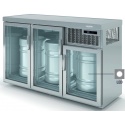 Vitrina frigorifica bar pentru butoaie DOCRILUC DEB-100, 2 usi, capacitate 2 butoaie, potenta frigorifica 845 W, +5ºC/+8ºC, inox