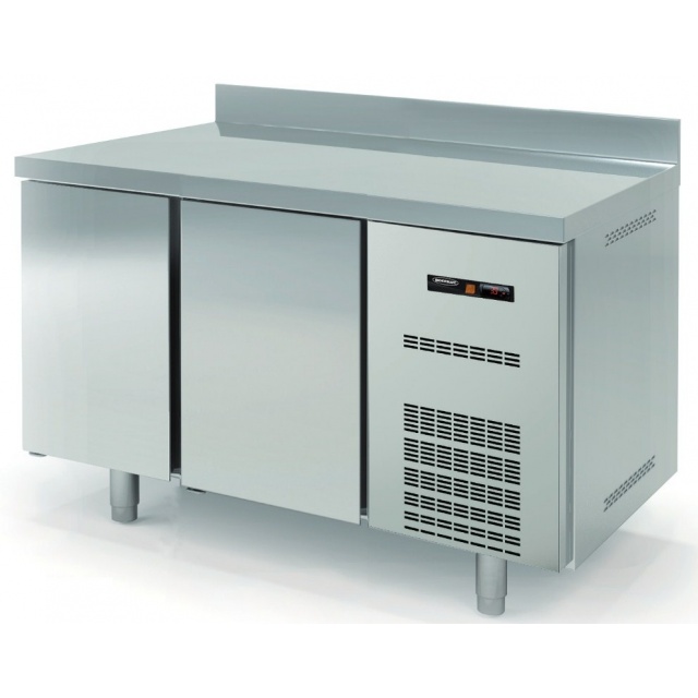 Masa rece DOCRILUC MD-150, cu rebord, 2 usi, capacitate 245 litri, potenta frigorifica 502 W, temperatura -2°/+8°C, inox