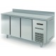 Masa rece DOCRILUC MGND-180 cu 3 usi, rebord, capacitate 399 litri, potenta frigorifica 606 W, temperatura -20°/-15°C, inox