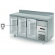 Masa rece DOCRILUC FVD-150 cu 2 usi sticla, rebord, capacitate 325 litri, potenta frigorifica 502 W, temperatura -2°/ +8°C, inox