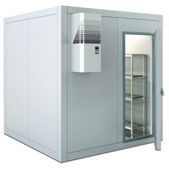Camera frigorifica modulara DOCRILUC AS1R-114114AC, cu podea, 1.92 m³, lungime x adancime 1140 x 1140 mm, grosime 80 mm, inox