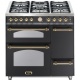 Aragaz Lofra Dolcevita RNMT96MF2ET / CIF, 90x60cm, gaz, 5 arzatoare, 2 cuptoare, grill, rotisor, timer, negru