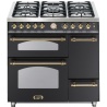 Aragaz Lofra Dolcevita RNMT96MF2ET / CIF, 90x60cm, gaz, 5 arzatoare, 2 cuptoare, grill, rotisor, timer, negru