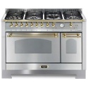 Aragaz Lofra Dolcevita RSD126MFT+E/2AEO, 120x60cm, 7 arzatoare, cuptor dublu electric, rotisor, grill , inox