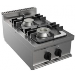 Aragaz profesional gaz CASTA P7/CUPG2BB.1M1G cu 2 arzatoare 350x700x305h