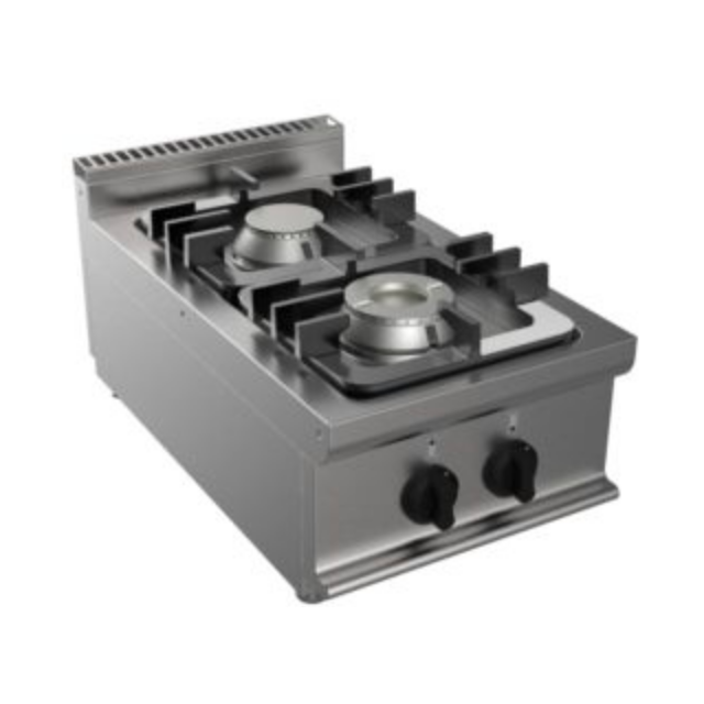 Aragaz profesional gaz CASTA P7/CUPG2BB.1M1G cu 2 arzatoare 350x700x305h