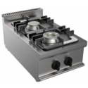 Aragaz profesional gaz CASTA P7/CUPG2BB.1M1G cu 2 arzatoare 350x700x305h