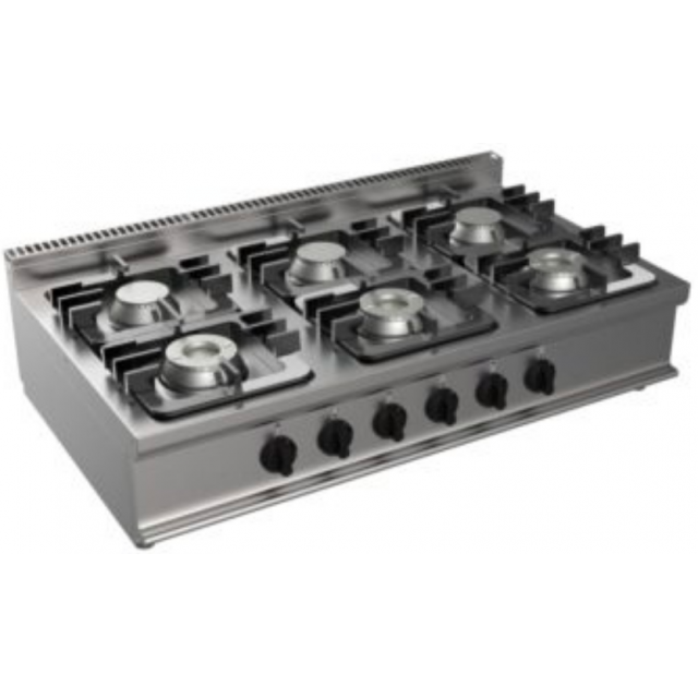 Aragaz pe gaz CASTA Easy 700 cu 6 arzatoare E7/CUPG6BB.3M3G 1050x700x270h