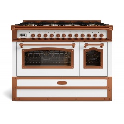 Aragaz 6 arzatoare + blat cu cuptor electric OFFICINE GULLO Restart 120 5ELG120FG2, usa din sticla