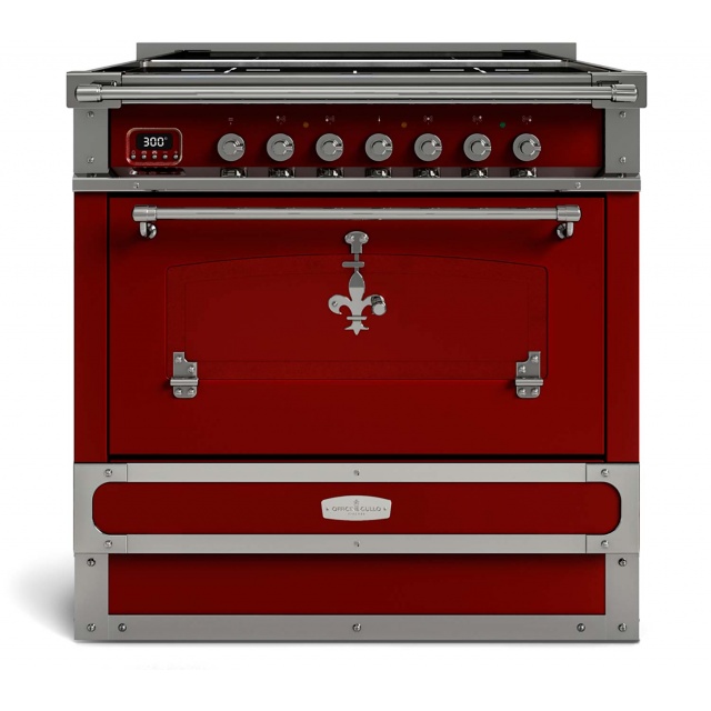 Aragaz cu cuptor simplu cu plita cu inductie OFFICINE GULLO Restart 90 ELG090IB12, usa clasica