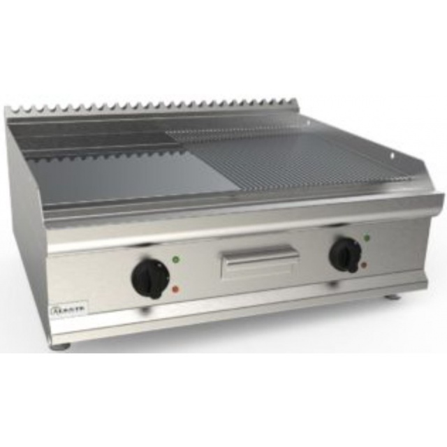 Masina de gatit electrica cu placa neteda/ canelata si cromata CASTA L7/FTE2BBMC 700x700x270h