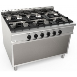 Aragaz profesional pe gaz CASTA L9/CUG6BA.3P1M2G 30.8 kW 1.200x900x850h