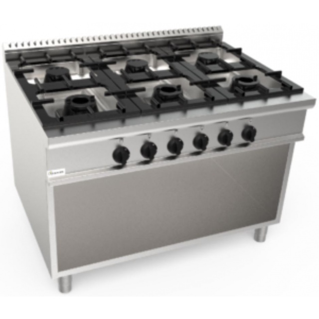 Aragaz profesional pe gaz CASTA L9/CUG6BA.1P2M3G 36.7 kW 1.200x900x850h