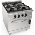 Aragaz profesional pe gaz CASTA L9/CUG4LE.1P1M2G 23.8 kW 800x900x850h