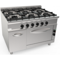Aragaz profesional pe gaz CASTA L9/CUG6LE.3P1M2G 30,8 kW 1200x900x850h