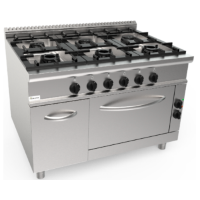 Aragaz profesional pe gaz CASTA L9/CUG6LE.1P2M3G 36,7 kW 1200x900x850h