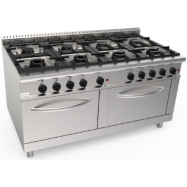Aragaz profesional pe gaz CASTA L9/CUG8FF.2P2M4G 63,4 kW 1600x900x850h
