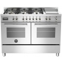 Aragaz Bertazzoni Profesional PRO1206GMFEDXT, 120x60 cm, gaz, 6 arzatoare, zona Teppan-Yaki, 2 cuptoare electrice, inox