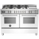 Aragaz Bertazzoni Profesional PRO1206GMFEDNET, 120x60 cm, gaz, 6 arzatoare, zona Teppan-Yaki, 2 cuptoare electrice, negru