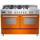 Aragaz Bertazzoni Profesional PRO1206GMFEDGIT, 120x60 cm, gaz, 6 arzatoare, zona Teppan-Yaki, 2 cuptoare electrice, galben