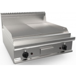 Plita pe gaz CASTA L9/FTG4BBMC 1/2 netedă și 1/2 canelată 800x900x270h