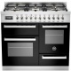 Aragaz Bertazzoni Profesional PRO1006MFETXT, 100x60 cm, gaz, 6 arzatoare, 3 cuptoare electrice, inox