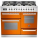 Aragaz Bertazzoni Profesional PRO1006MFETGIT, 100x60 cm, gaz, 6 arzatoare, 3 cuptoare electrice, galben