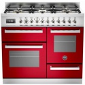 Aragaz Bertazzoni Profesional PRO1006MFETROT, 100x60 cm, gaz, 6 arzatoare, 3 cuptoare electrice, rosu