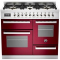 Aragaz Bertazzoni Profesional PRO1006MFETVIT, 100x60 cm, gaz, 6 arzatoare, 3 cuptoare electrice, visiniu